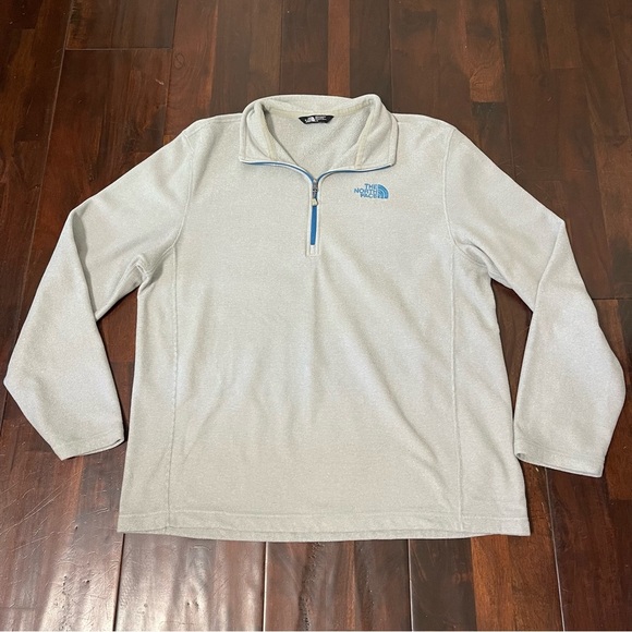 The North Face Men’s 1/4 Zip Pullover Size Large Gray And Blue Light Weight - Picture 1 of 7
